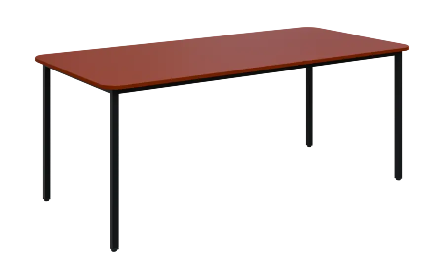 JSBR 190N Jídelní stůl 1900 x 900 mm, deska cihlově červená / podnož černá